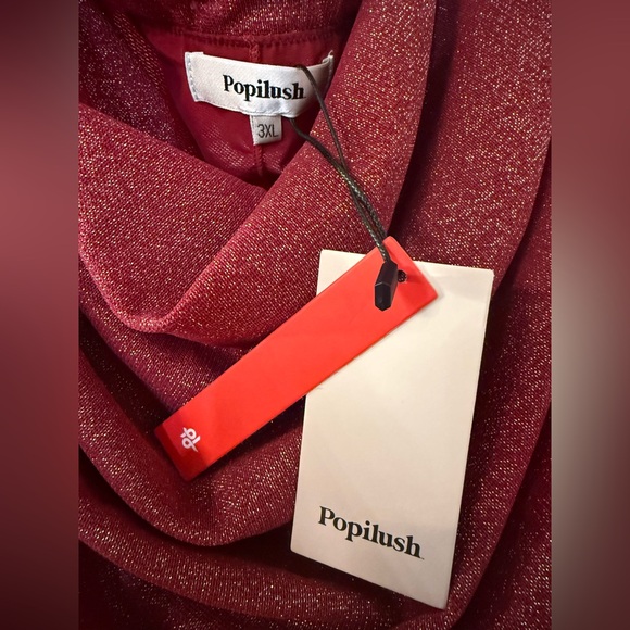 Popilush Shapewear Metallic Knit Long Sleeve Slim Mermaid Maxi Dress - Picture 11 of 12